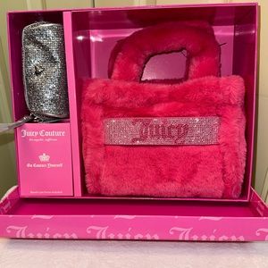 NEW JUICY COUTURE VIRAL Fluffy Fur Handbag and Coin Purse Gift Set!